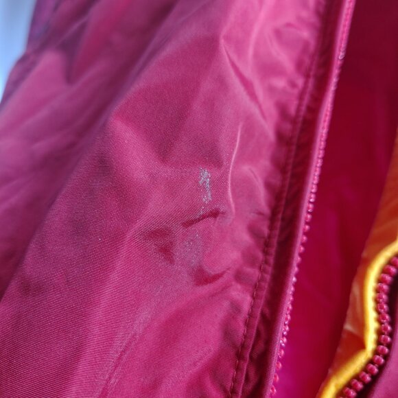 VINTAGE Columbia Sport Jacket Women's Medium Red Full Zip Hooded Ski Baggy - Picture 9 of 16